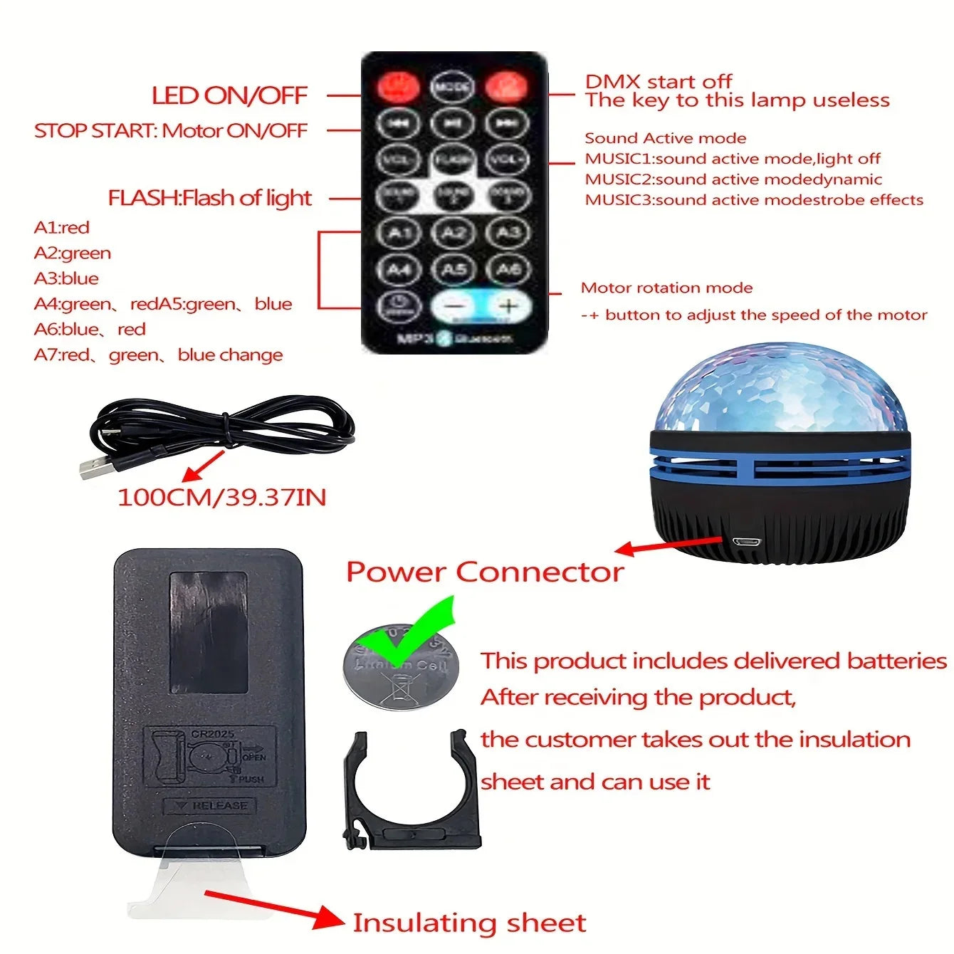 1pc Ocean Wave Projector with 7-Colors Patterns & Remote Control, USB Powered For Bedroom Home Theater, Ceiling, Room Decor