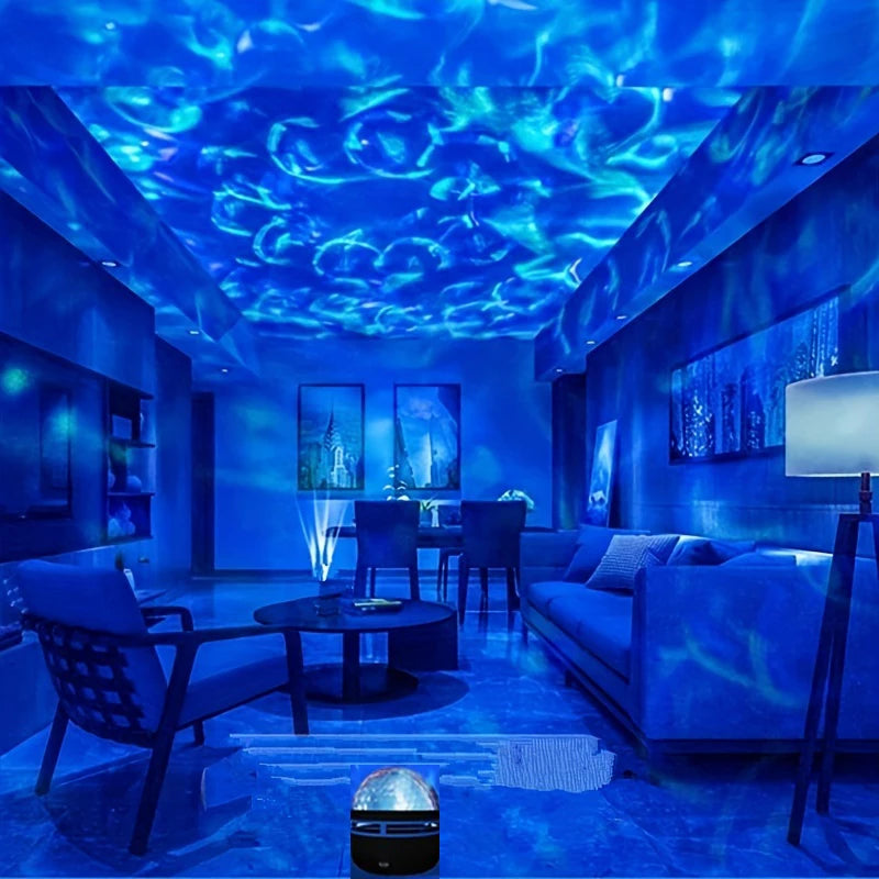 1pc Ocean Wave Projector with 7-Colors Patterns & Remote Control, USB Powered For Bedroom Home Theater, Ceiling, Room Decor