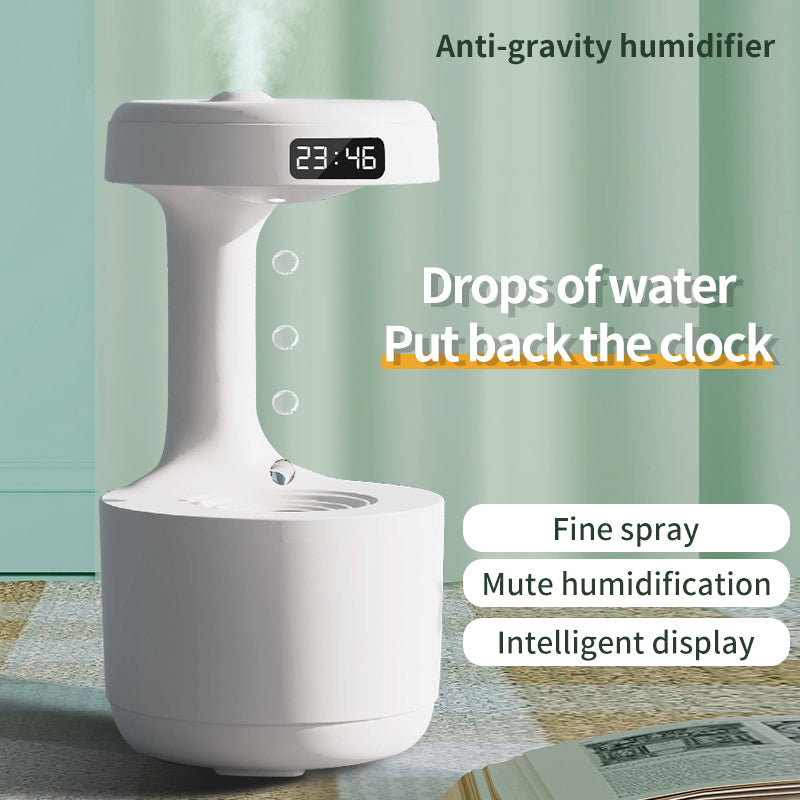 Anti-Gravity Humidifier With Clock Water Drop Backflow