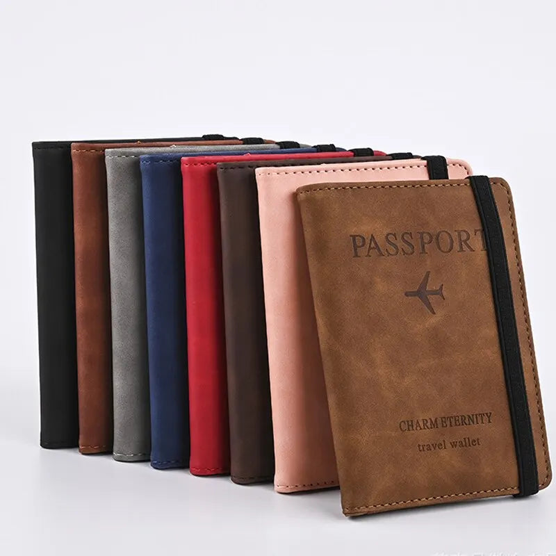 Men PU Leather Wallet Travel Passport Purse Card Male Travel Accessories Hand Carry Passport Business Cards Holder Wallet