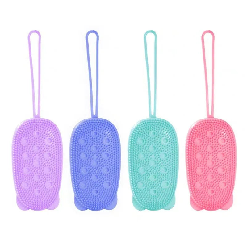 Silicone Body Scrubber Shower Exfoliating Scrub Sponge Bubble Bath Brush Massager Skin Cleaner Cleaning Pad Bathroom Accessories