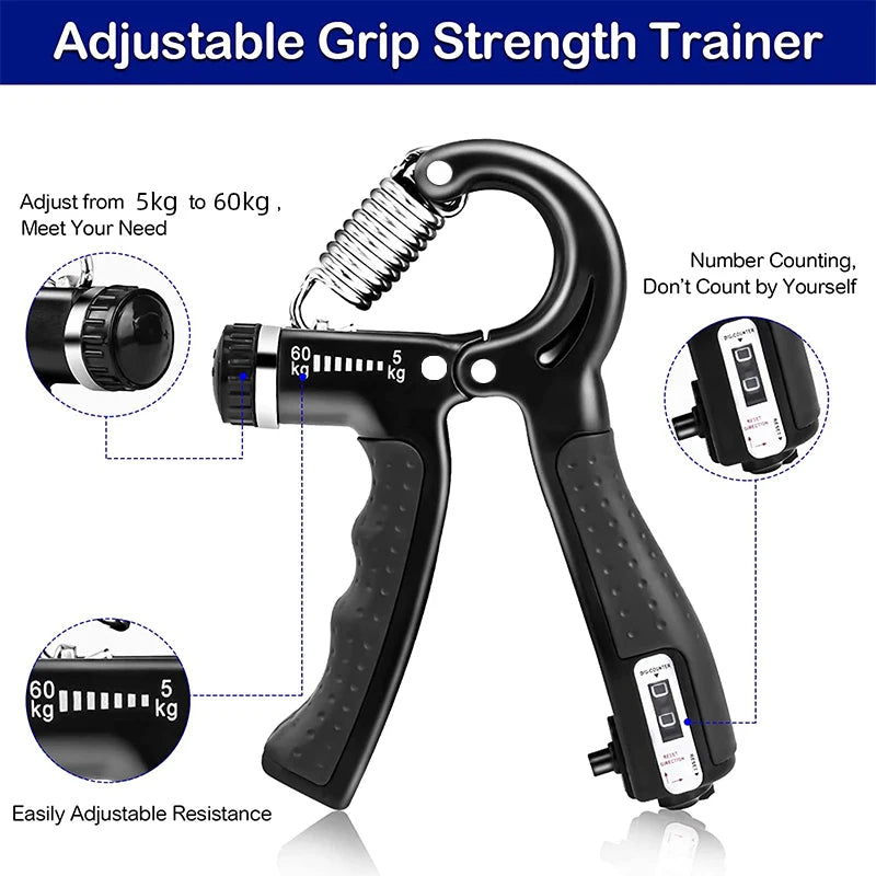 Adjustable Hand Grip Strengthener Hand Grip Trainer With Counter Wrist Forearm And Hand Exerciser For Muscle Building