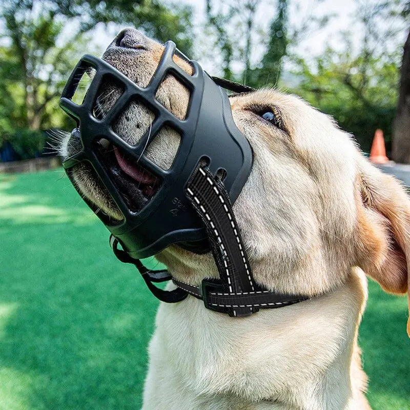 Adjustable Dog Muzzle Soft Silicone Breathable Strong Basket for Small Medium Large and X-Large Dogs Stop Biting Barking Chewing