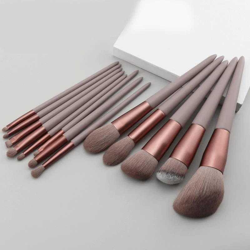 Makeup Brushes Set 13 PCs Eye Shadow Foundation Women Cosmetic Brush Eyeshadow Blush Beauty Soft Make Up Tools Bag