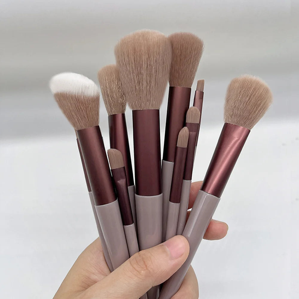 Makeup Brushes Set 13 PCs Eye Shadow Foundation Women Cosmetic Brush Eyeshadow Blush Beauty Soft Make Up Tools Bag