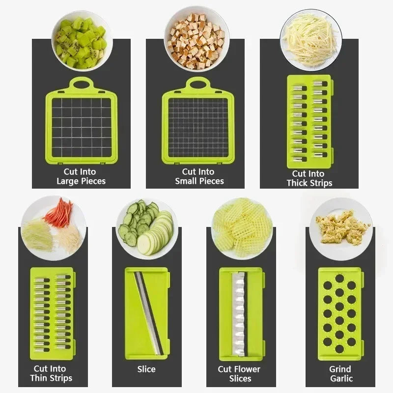 Vegetable Chopper - Food Chopper - Onion Chopper - Vegetable Slicer & Spiralizer - Veggie Chopper with Container - Kitchen Gadgets - Home Essentials - Kitchen Accessories