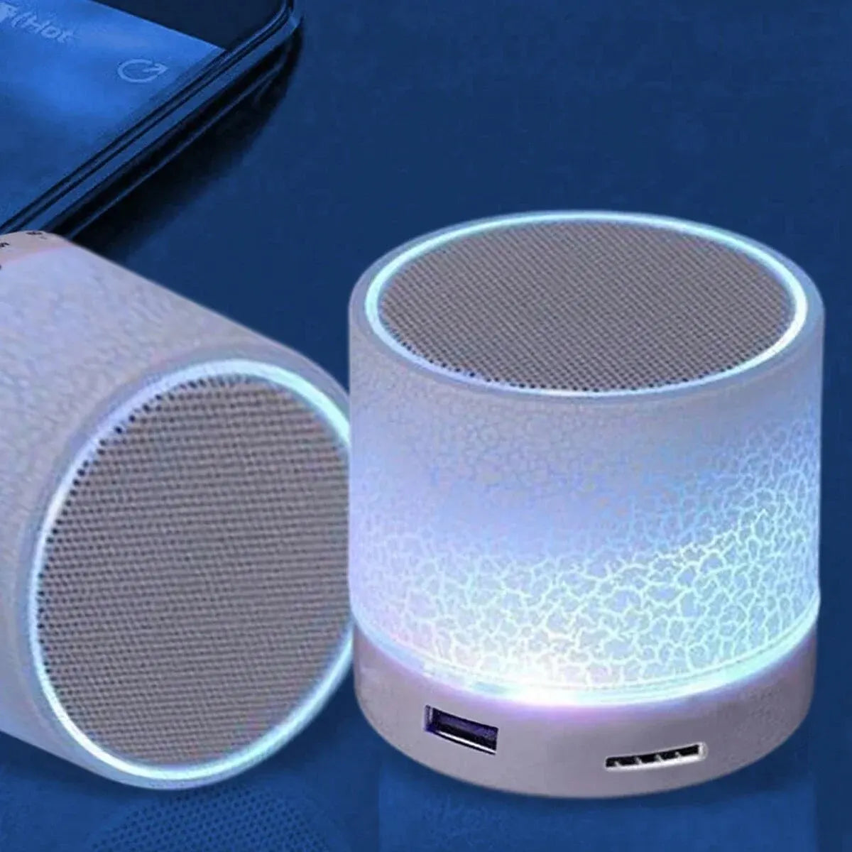 Wireless Mini Speaker, Subwoofer, Dazzle Crackle 7 Color Light Wireless Mini Speaker, Portable Small Speaker