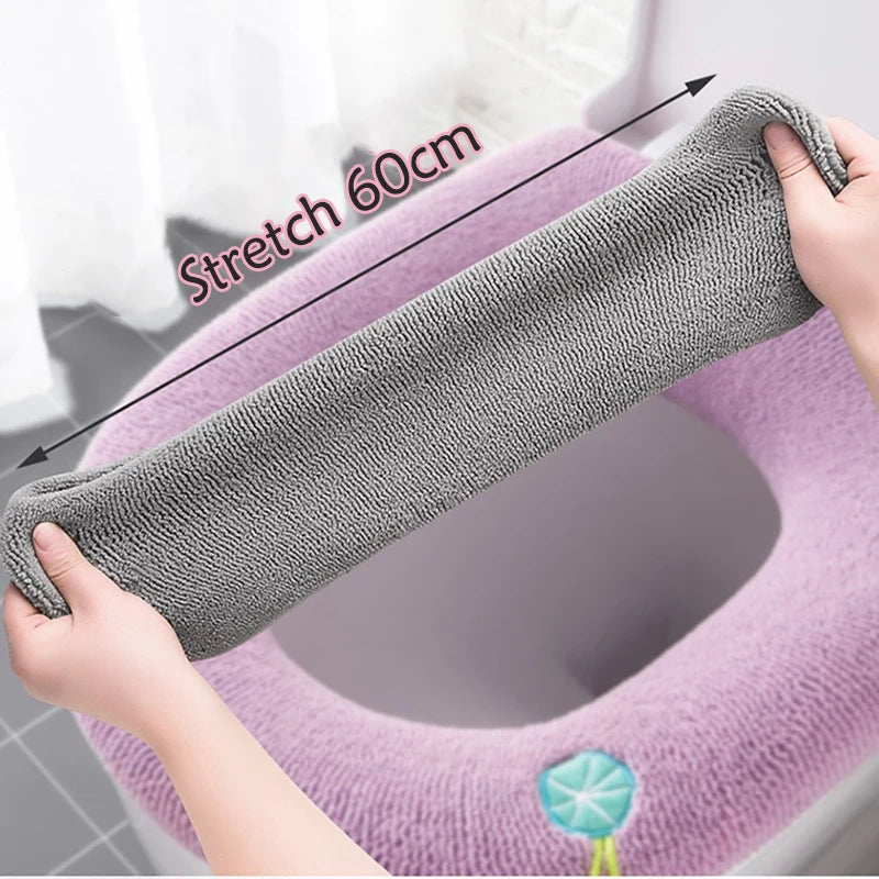 Universal Toilet Seat Cover Pumpkin Pattern Closes tool Mat Soft Warm Toilet Seat Cushion Bathroom Toilet Lid Accessories