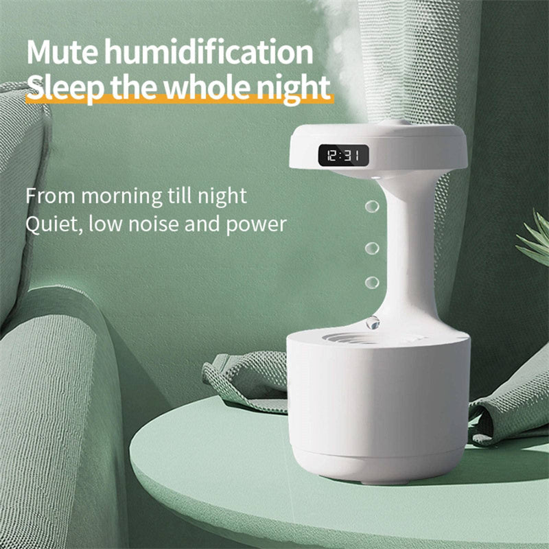 Anti-Gravity Humidifier With Clock Water Drop Backflow