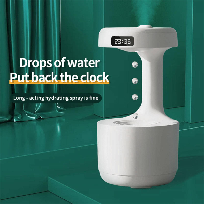 Anti-Gravity Humidifier With Clock Water Drop Backflow