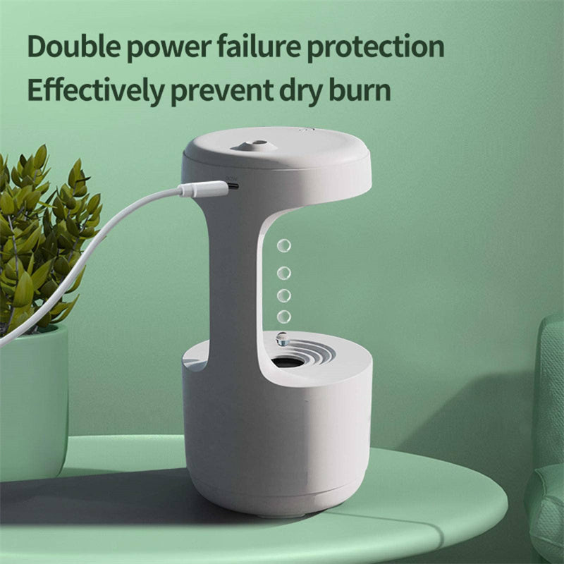 Anti-Gravity Humidifier With Clock Water Drop Backflow