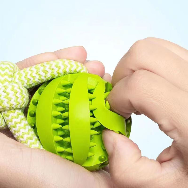 Interactive Hemp Rope Rubber Leaking Balls for Pets