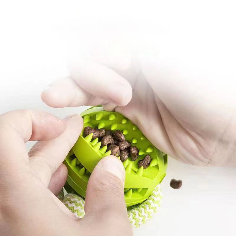 Interactive Hemp Rope Rubber Leaking Balls for Pets