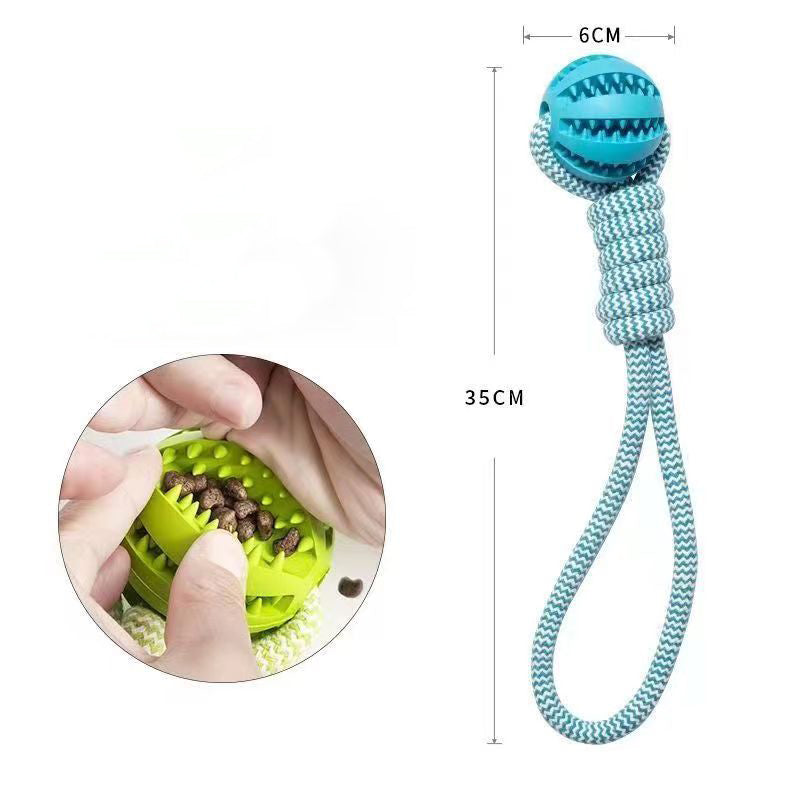 Interactive Hemp Rope Rubber Leaking Balls for Pets